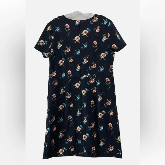 Ann Taylor LOFT outlet womens size 16 navy blue floral pocket midi dress NWT